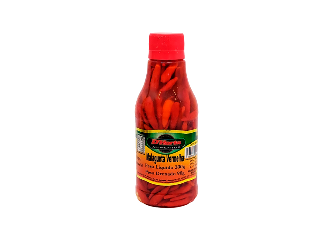 Pimenta Malagueta Vermelha 90g - D'Horta Alimentos