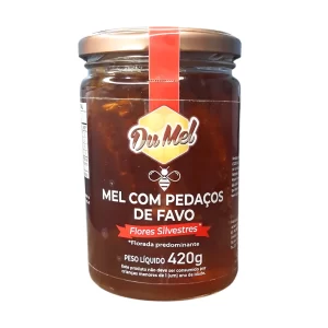 Mel com Pedaços de Favo Flores Silvestres 420g - Du Mel