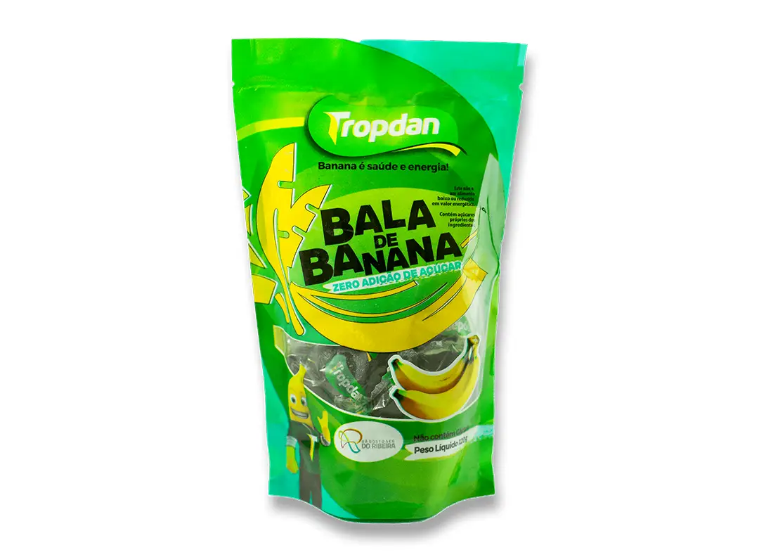 Bala de Banana Sem Adição de Açúcar 120g - Tropdan