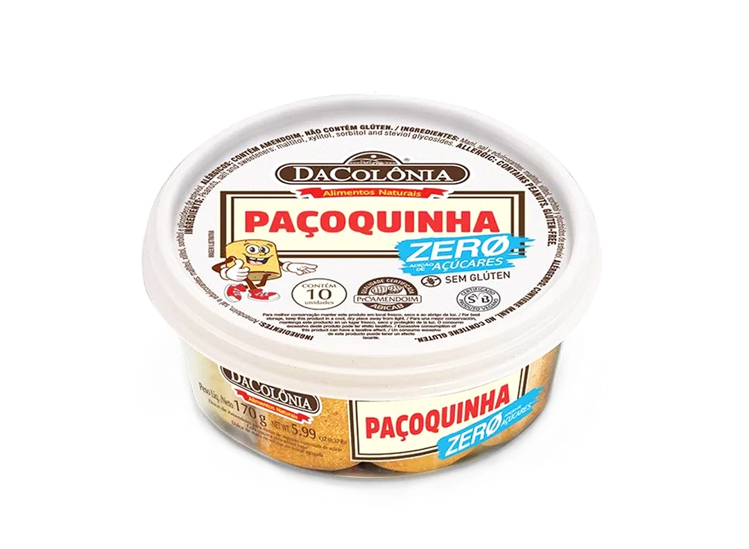 Paçoquinha Zero Adição de Açúcares 170g - DaColônia
